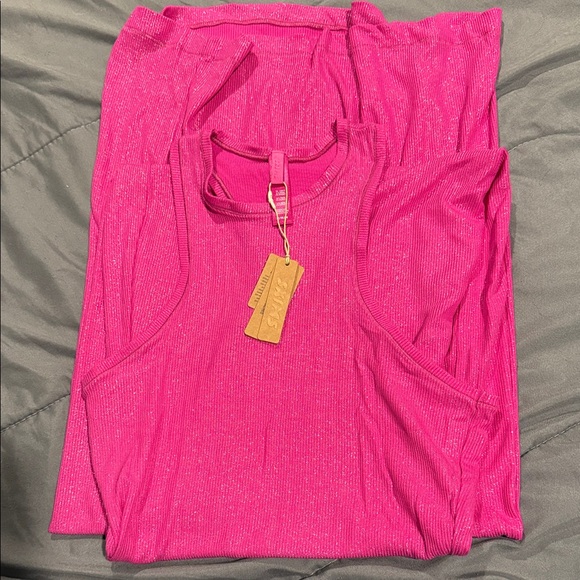 SKIMS Fuchsia Ribbed Maxi Racerback Dress - Picture 5 of 6